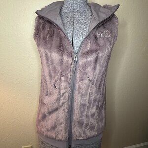 The North Face Women’s Furlander Faux Fur Hooded Vest Full Zip Gray Size XSmall